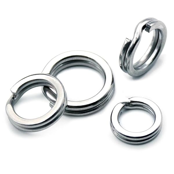 スプリットリング 釣り 200個 ステンレススチール ヘビーデューティ スプリットリングプライ