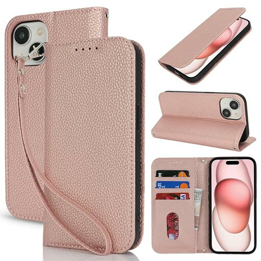iphone15 ケース 手帳型 アイフォン15 ケース ストラップ カード収納 スタンド機能 いphone15 ケース 手帳型 マグネット式 レザー スマホケース iphone 15 耐衝撃 耐久性 耐摩擦 -ローズゴールド iphone15 ケース 手帳型 アイフォン15 ケース ストラップ カード収納 スタンド機能 いphone15 ケース 手帳型 マグネット式 レザー スマホケース iphone 15 耐衝撃 耐久性 耐摩擦 -ローズゴールド