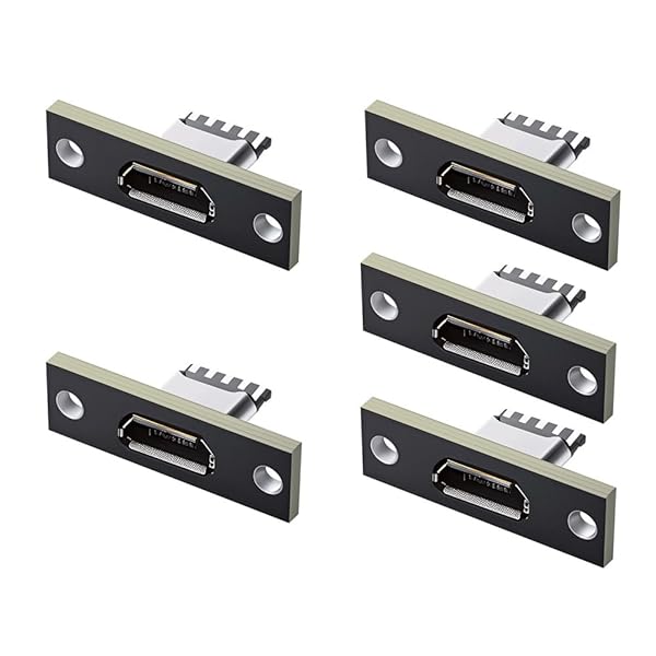 Micro-USB 5ピンメスタイプB DIY OEMソケットコネクタパネルマウントタイプPCボードUSB 2.0ピン配列5個/セット