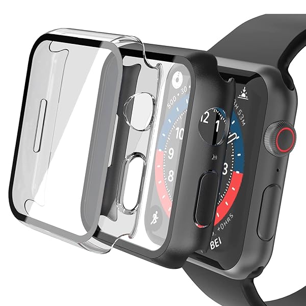 2бApple Watch Series 6 / SE / 5 / 4 44mm  , ηPCǺ ݸ 饹ݸС(1 ֥å + 1 ꥢ)