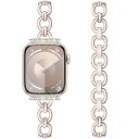 互換アップルウォッチバンド 細身きらきらApple Watchバンド 46mm 45mm 44mm 49mm 42mm 金属製チェーンベルト 可愛いiWatch...