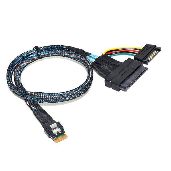 U.2 U2 SFF-8639 to Slimline SFF-8654 4i NVME PCIe SSDケーブル メインボード SSD 750 p3600 p3700 M.2 50CM用