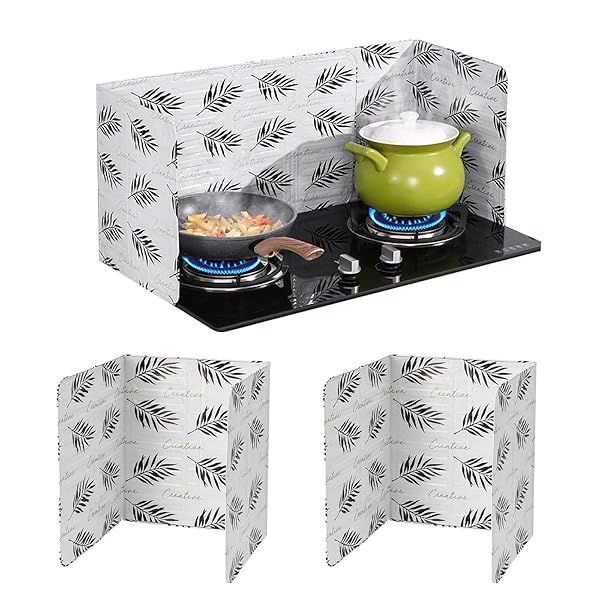 レンジガード 油はねガード 3面タイプ 置くだけ 油跳ね防止 お手入れ簡単 折り畳み式 アルミ