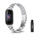 バンド Fitbit Inspire 3 対応 交換バンド ステンレス製 サイズ調節可能 調整工具付き ストラップ ビジネス風 肌にやさしい メンズ&レディース...