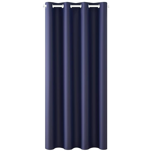 カーテン 遮光 間仕切りカーテン 断熱 幅100cm 丈130cm 1枚入り ネイビー ハトメ型 突っ張り棒