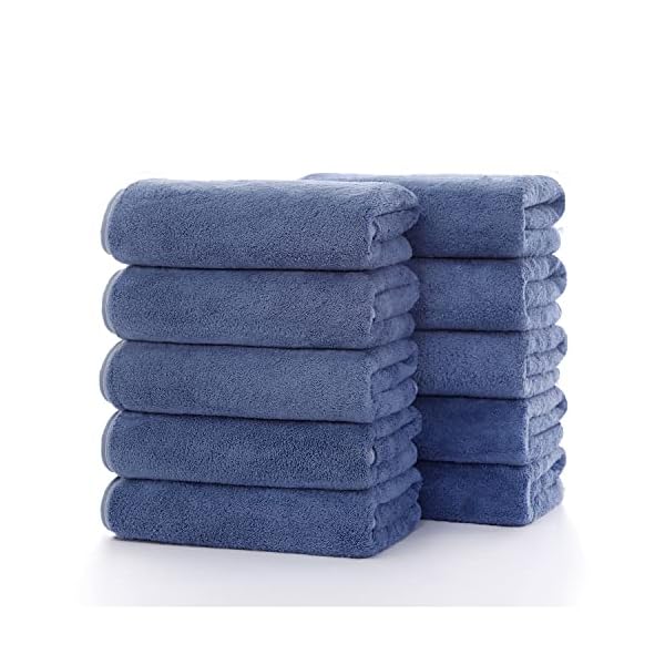 フェイスタオル マイクロファイバー タオル 10枚セット 約35x75cm ふわふわ なめらか 瞬間吸水