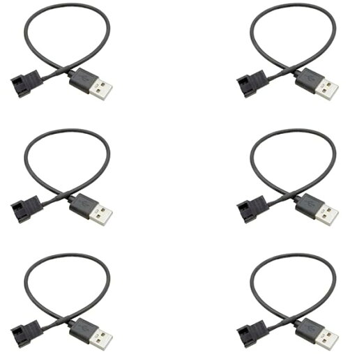 USBスリーブファン電源アダプターケーブル ケースファン用USB電源変換ケー USB-PCファンケーブル DIYモディフィケーション 改造ライン 6個セット USBスリーブファン電源アダプターケーブル ケースファン用USB電源変換ケー USB-PCファンケーブル DIYモディフィケーション 改造ライン 6個セット
