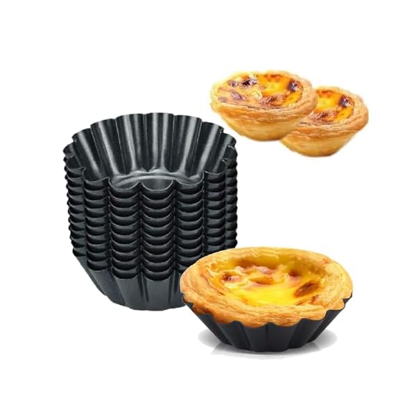 ミニ エッグタルト型 炭素鋼 繰り返し使え ミニパイ型 裏地付き型 お菓子用 円形 DIY製菓用品