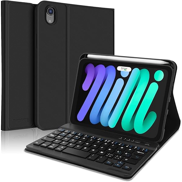 iPad mini6 mini7 キーボード ケース 軽量 薄型 iPad mini6 キーボード付きケース 8.3インチ ペンホルダー 脱着式 ワイヤレス Bluetoorh キーボードカバー 多角度調整 耐衝撃 全面保護 オートスリープ オフィス