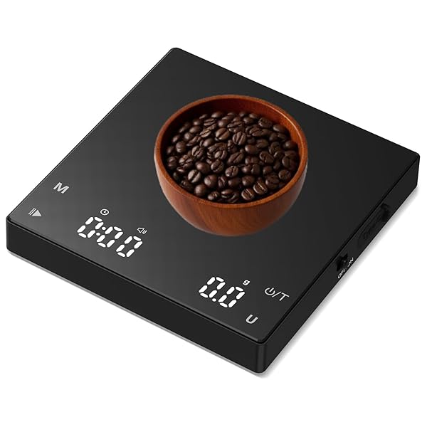 コーヒースケール [USB充電式-2KG/0.1g] ブリュースケール 、小型デジタルはかり、高精度タイ