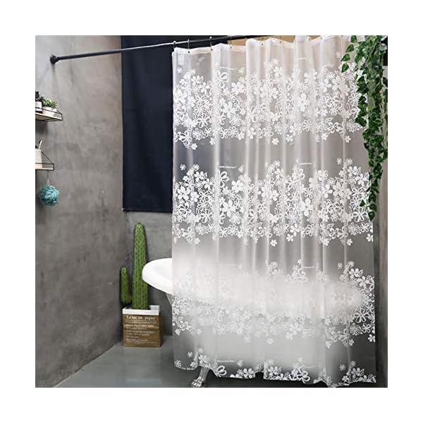 防カビ シャワーカーテン 半透明 180 x 200cm 防水 バスカーテン ユニットバス 浴室 間仕切り 北