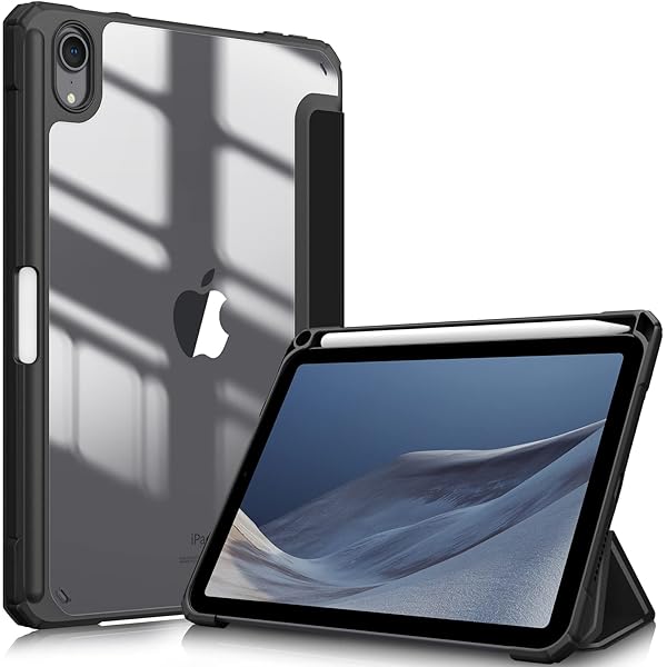 for iPad Mini 7 ケース (A17 Pro 2024) / iPad Mini 6 ケース 2021 8.3インチ 第7/6世代 透明バックカバー Pencil 収納可能 Pencil ワイヤレス充電対応 三つ折スタンド スリープ機能