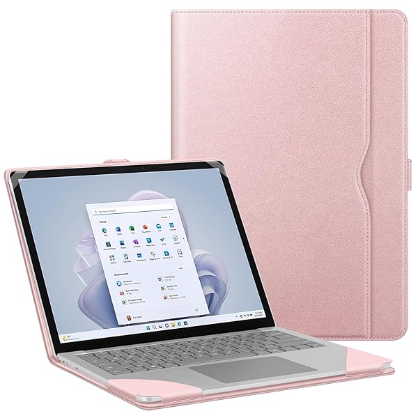 for Microsoft Surface Laptop 7 13.8インチ/ 6 / 5 / 4 / 3 / 2 ケース 保護カバー 13.5インチ PU合成皮 ポケット付き 磁気バックル 耐衝撃性 傷防止 おしゃれ (モデル番号2036/1951