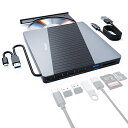 7-in-1 外付けCD/DVDドライブ USBハブ USB 3.0/...(2)