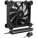 120mm DCファン 静音 強力冷却 5段階風量調整 DC12V 空冷ファン AC電源 ミニ扇風機 PC冷却【U3DC1】
