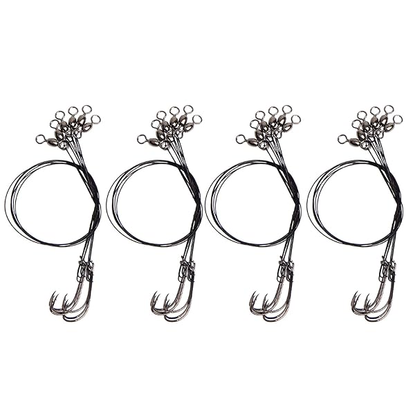 太刀魚仕掛け ワイヤーリーダー ワイヤーハリス 石鯛ワイヤー 耐磨耗のφ0.35mm 30cm 24組み(1#2#1/0#2/0#フック各6組)