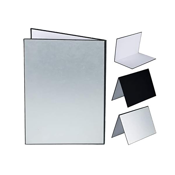 レフ板 反射板 1枚3色 銀、白、黒 照明道具 A4サイズ 補光/吸光/輪郭強調用 縦式 折り畳み可