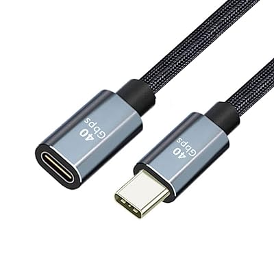 chenyang CY USB C 延長ケーブル、USB4 タイプ C オス - メス延長ケーブル 40Gbps 100W 充電および 8K@60Hz 0.5M