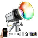 撮影用ライト, CL220R RGB 250W出力 2700-6500K CRI97+ 31400Lux COBスタジオライト Bowensマウント付きAPP 13