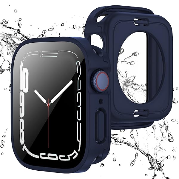 【2 in 1 全面保護】Apple Watch 用 防水ケース 46mm アップルウォッチ カバー 直角エッジデザイン