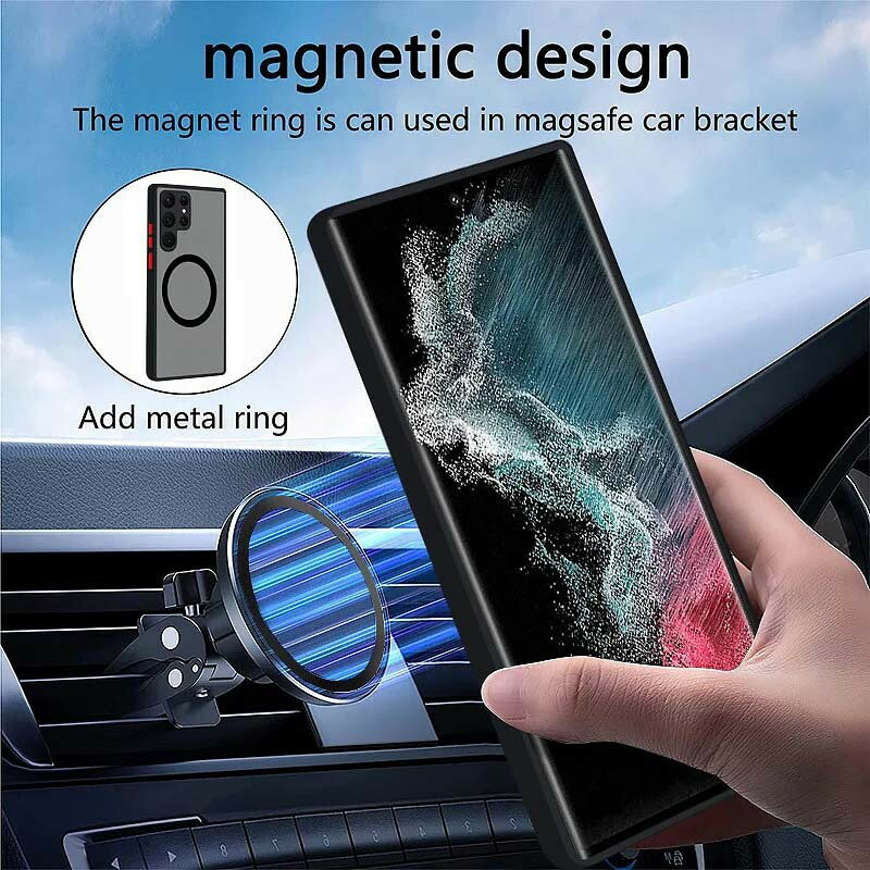 マット Magsafe 磁気ハードバックカバー Galaxy A35 A23 A15 A14 A13 電話ケース Samsung Galaxy A34 A32 A24 A33 A12 Fundas