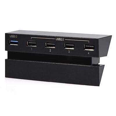 Richer-R 高速5ポートUSBハブ 2.0 & 3.0拡張ハブ USB3.0高速ハブ PS4ゲーム機用コントローラアダプタ