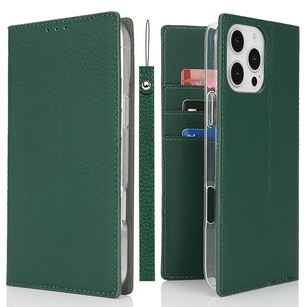 iphone 16 pro max ケース iphone16promax ケース 手帳型 本革 ストラップ カバー レザー 高級牛革 カー