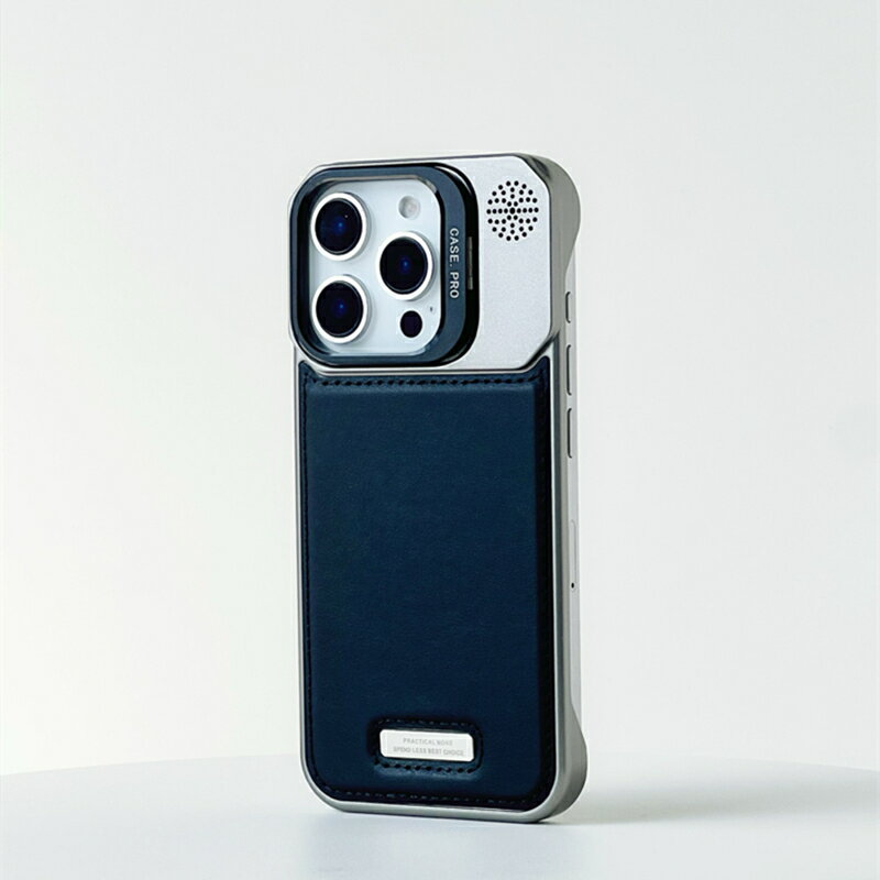 MagSafe 電話ケース iPhone 用磁気ワイヤレス充電 PU レザーカバーボーダーレスレンズキックスタンド 16Pro Max 15、14 Pro、13、12