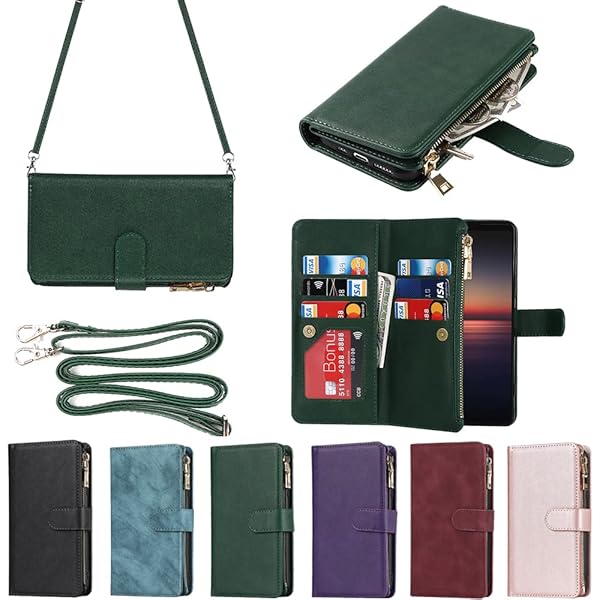 for Xperia 1 II ケース for Sony Xperia 1ii SO-51A / SOG01 縄掛けケース 手帳型 財布型 ICカード コ..