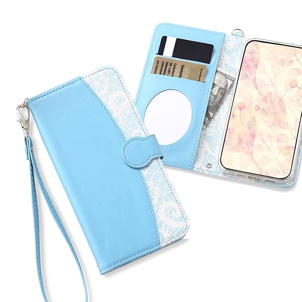 Galaxy S24 スマホカバー 手帳 花柄 ショルダー可能 カード収納付き 鏡付き スマホケース Galaxy S