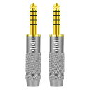 4.4mm オス - 3.5mm (1/8'') バランスメスおよび 4.4mm オス - 2.5mm バランスメス ヘッドフォン アダプター、アルミ合金変換オ...