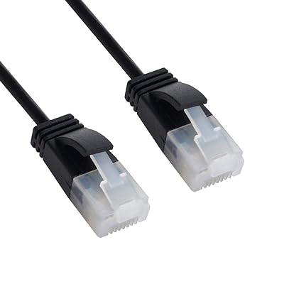 Xiwai ウルトラスリム Cat6 イーサネットケーブル RJ45 ストレート方向 TP ネットワークケーブルパッチコード 90 度 Cat6a LAN ラップトップルーター TV ボックス用 (1.0m)