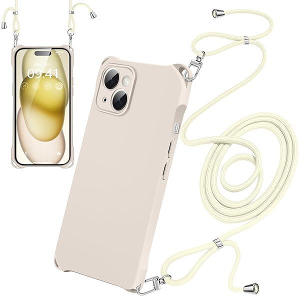 iPhone15 ケース ネック ショルダー ストラップ付き スマホ シリコン 紐付き 耐衝撃 アイフォン