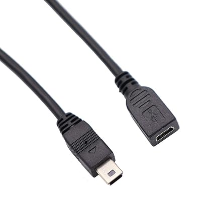 ViViSun USB2.0-Mini B延長ケーブル USB2.0-Mini B to Mini B 5PINケーブル オスtoメス L型 90°方向変換ケーブル データ転送&充電対応 (ストレート)