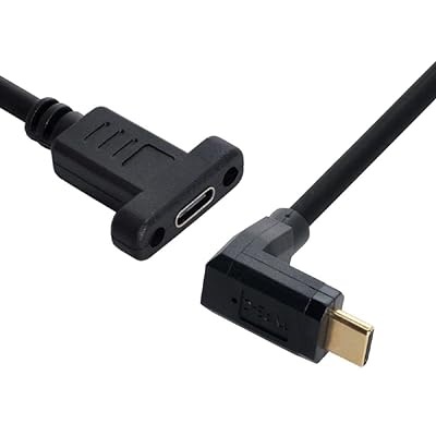 Cablecc 90度 上下角度 USB-C USB 3.1 Type C オス-メス 延長データケーブル 30cm