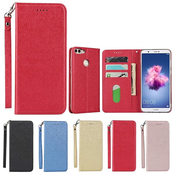 for Huawei Nova Lite 2 / Enjoy 7S / P smart 通用 ケース nova lite2 ケース Case 手帳型 ストラップ..