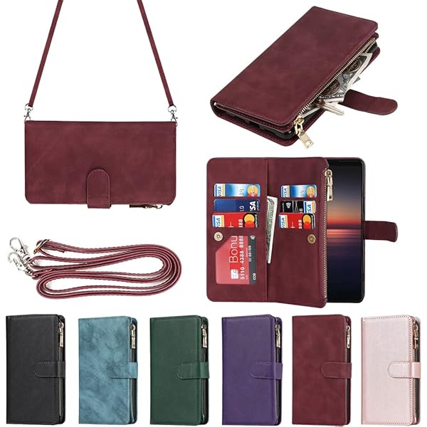 for Xperia 1 II ケース for Sony Xperia 1ii SO-51A / SOG01 縄掛けケース 手帳型 財布型 ICカード コ..