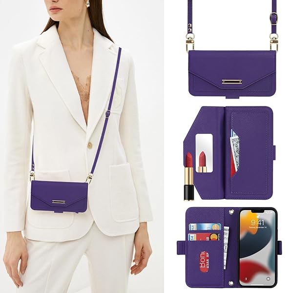 いphone13 pro ケース ショルダー 鏡 iphone 13 pro ケース 手帳型 ストラップ付き ミラー アイホン13