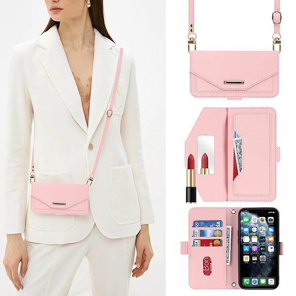 対応 iPhone 11 pro ケース ショルダー 鏡 いphone11pro ケース 手帳型 ストラップ付き ミラー カー