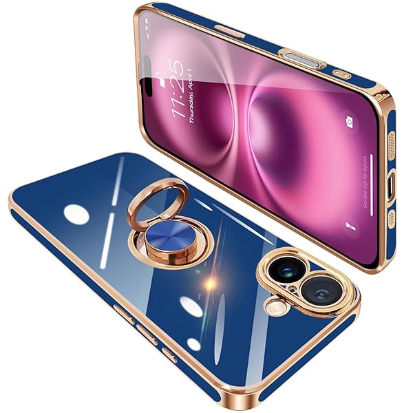 iPhone16 Plus ケース リング付き アイフォン16Plus リング カバー 耐衝撃 TPU 360°回転 スタンド機