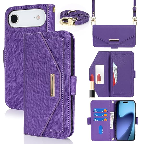 対応 iphone air ケース 手帳型 ショルダー 鏡 いphoneair スマホケース ストラップ付き ミラー カ