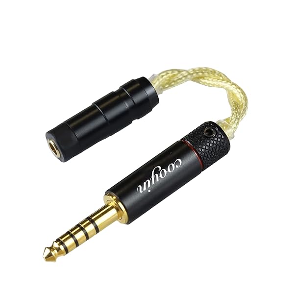 変換ケーブル イヤホンジャック 変換 4.4mm（オス）- 3.5mm（メス） Litz Wire 銀メッキ単結晶銅導