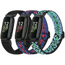 Fitbit Inspire 3/Inspire 2/Inspire/Inspire HR/Ace 2/Ace 3 バンドと互換性あり、伸縮性のある調節可能な交...