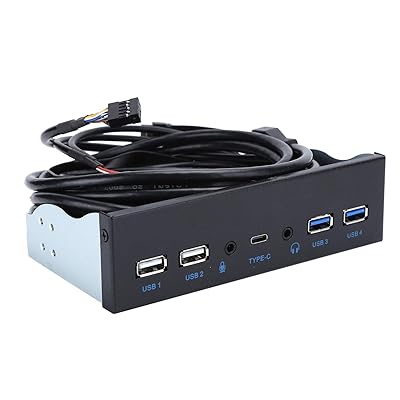 T opiky フロントパネル2ポートUSB3.0 +2ポートUSB2.0内部USBType-CハブコンピューターPC用フロッピーベイフロントパネル