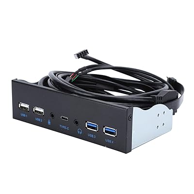 T opiky フロントパネル2ポートUSB3.0 +2ポートUSB2.0内部USBType-CハブコンピューターPC用フロッピーベイフロントパネル