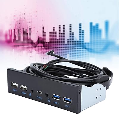 T opiky フロントパネル2ポートUSB3.0 +2ポートUSB2.0内部USBType-CハブコンピューターPC用フロッピーベイフロントパネル