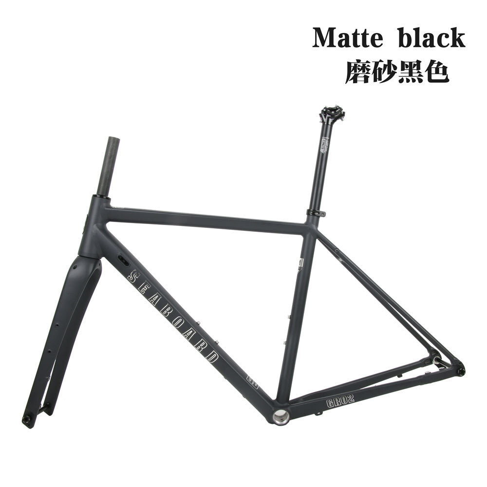 Seaboard ロード自転車フレーム GR02 グラベルオフロードディスクブレーキアルミ合金フレーム、カーボンフォーク付き 700C シリンダーシャフト