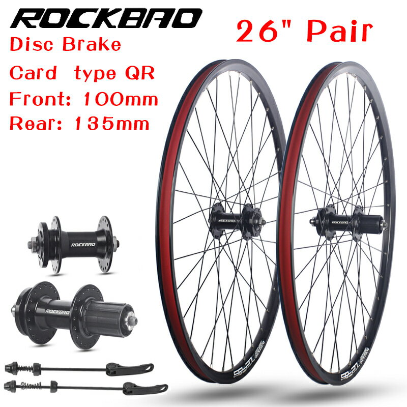 【海外発送】マウンテンロードバイクホイールセット 24 26 27.5 インチ MTB 部品ディスクブレーキ二層アルミ合金 26er 700C 2 ベアリングハブ自転車ホイール