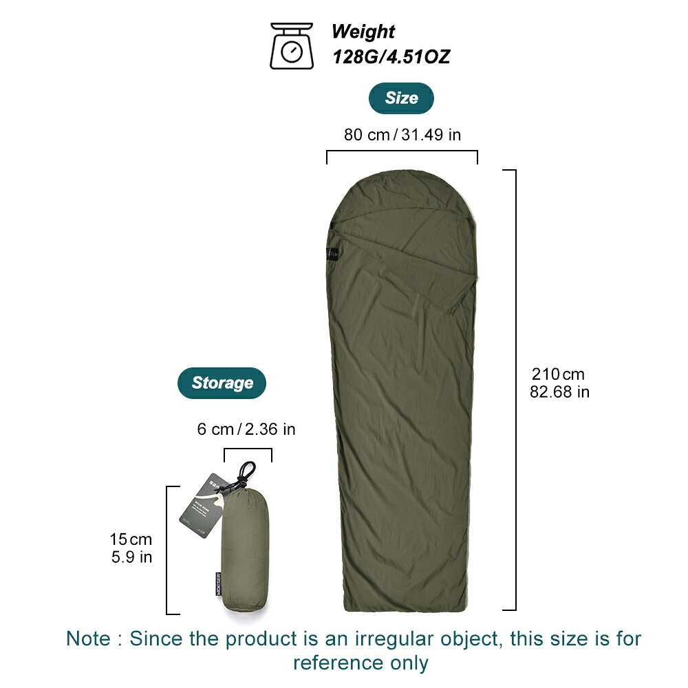 Widesea キャンプ寝袋ライナー超軽量ミイラ寝袋バックパックライナー一人旅行寝袋 penguin8-strt8-10232212 ぺんぎんや サンプル画像3