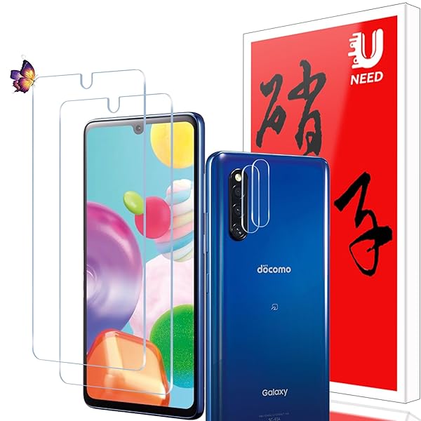 【2+2枚セット】Galaxy A41 SC-41A ガラスフィルム(2枚)+カメラフィルム(2枚) Galaxy A41 SC-41A SCV48